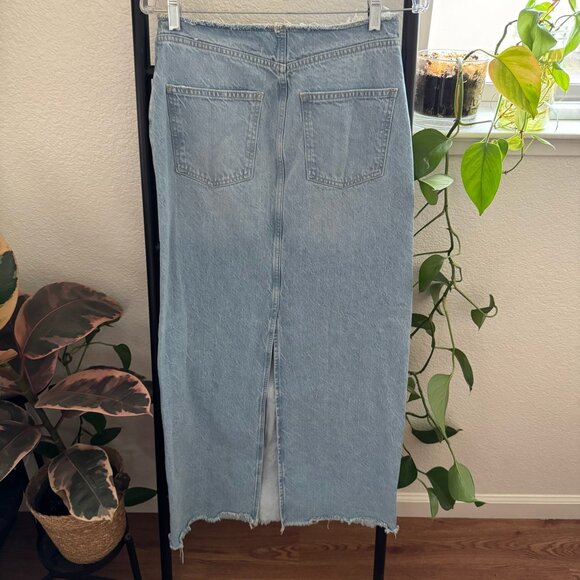 Mango Raw Hem Denim Skirt Size Small - Picture 7 of 7